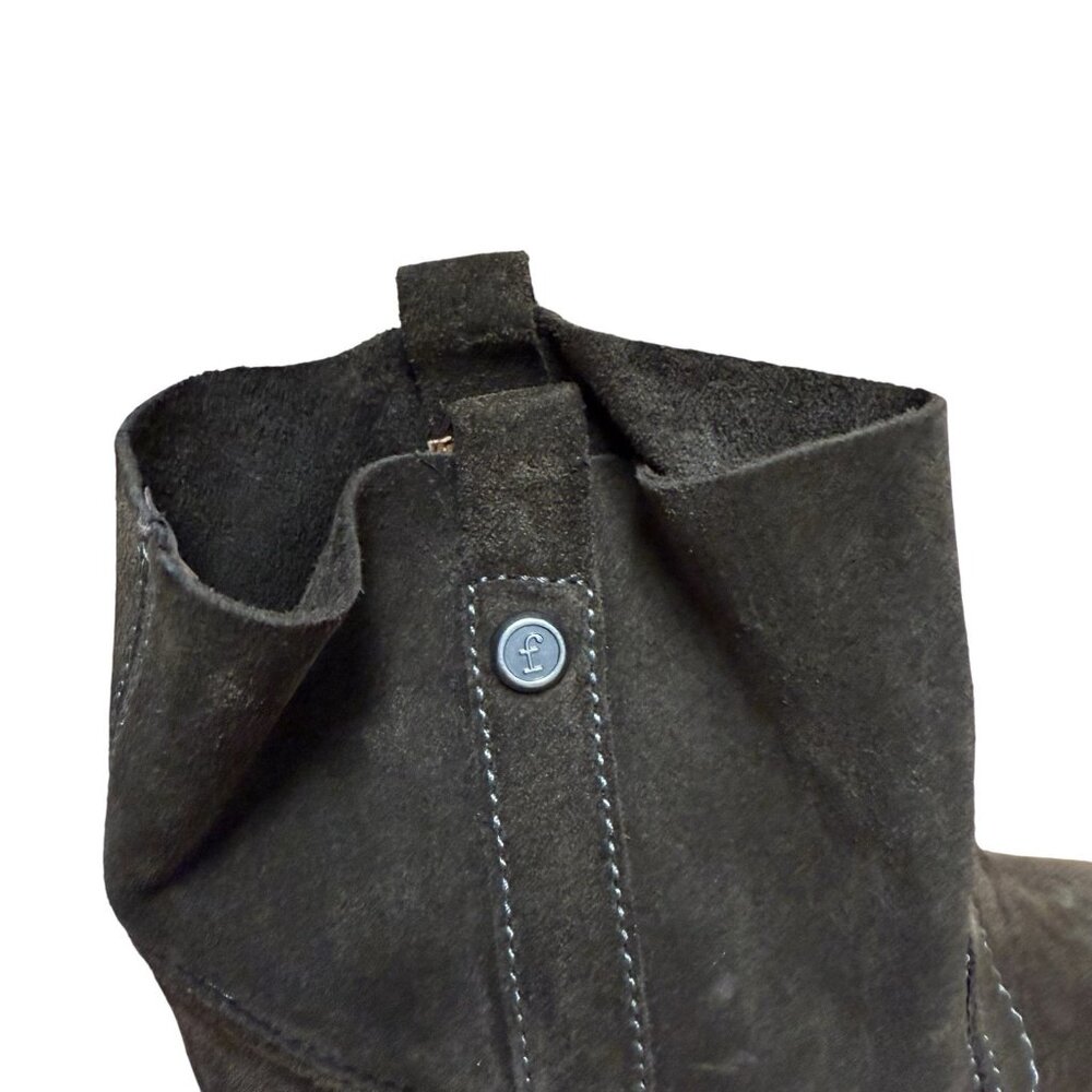 FRYE & CO SUEDE ANKLE BOOTS SARAH SHORTIE SIZE 8.5 DARK BROWN FALL AUTUMN NEW - Picture 4 of 8